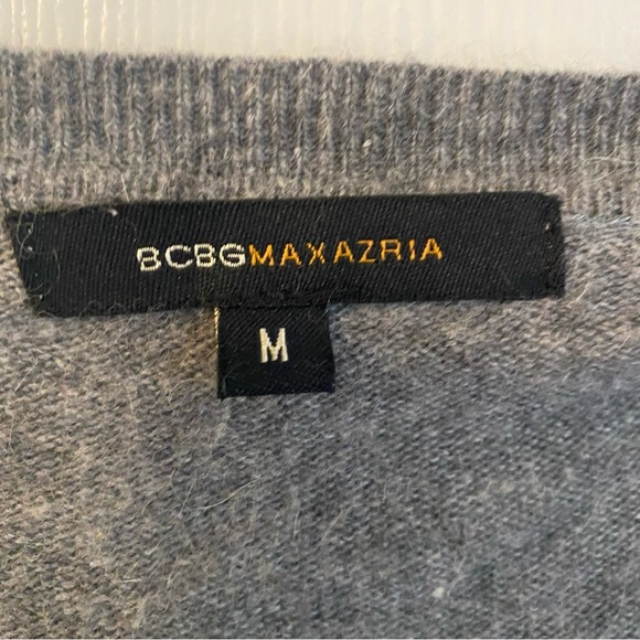 BCBGmaxazria womens gray wool blend open front 3/4 sleeve cozy duster sweater - Picture 3 of 4